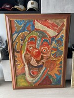 (Csepeli) Cs. Németh Miklós (1934-2012): Bohóc 70x100cm