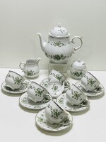 ÚJ! Hollóházi Erika mintás teáskészlet teafiltertartóval