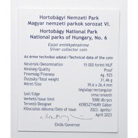 Magyarország,15000 forint 2023 PP - Hortobágyi Nemzeti Park - Certifikáció