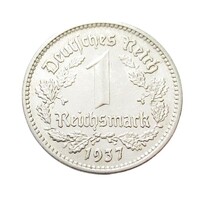 Németország,1 reichsmark 1937 F EF+ nikkel
