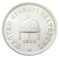 Magyarország,10 fillér 1908 EF+ nikkel