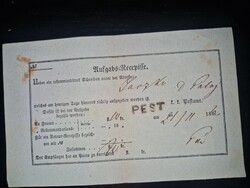1862, Pest, feladóvevény ritkább PEST vonalbélyegéssel