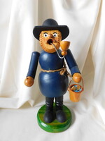 Horgász halas vödörrel - fából készült vintage német figura 23 cm