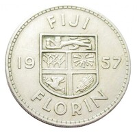 Fiji,1 florin 1957 VF+ nikkel