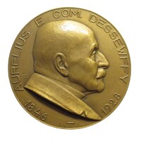 Magyarország,Ligeti Miklós: Dessewffy Aurél országbíró 1928 EF+ bronz 97g60mm