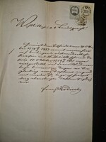 1859, Buda, német nyelvű irat két illetékbélyeggel