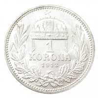 Magyarország,1 korona 1912 EF+ ezüst 5g835
