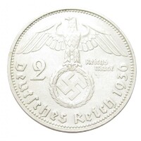 Németország,2 reichsmark 1936 G EF ezüst 8g625
