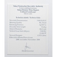 Magyarország,5000 forint 2008 - Tokaj Történelmi Borvidék - Certifikáció