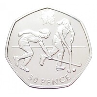 Egyesült Királyság,50 pence 2011 - London Olimpia - Hoki aUNC+ nikkel