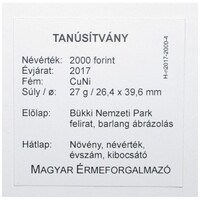 Magyarország,2000 forint 2017 - Bükki Nemzeti Park - MÉF Certifikáció
