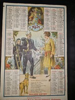 1931, kéményseprő mester színes, litografált naptára, nagyon szép!