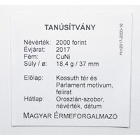 Magyarország,2000 forint 2017 - Kossuth tér - MÉF Certifikáció