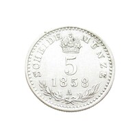 Ausztria,5 krajcár 1858 A EF+ ezüst 1.33g375