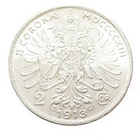 Ausztria,2 corona 1913 aUNC+ ezüst 10g835