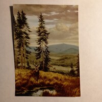 Werner Schmidt: Septembermorgen an der Schwarzbadwiese c. képét ábrázoló képeslap