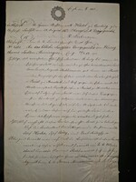 1852, német nyelvű irat 15 krajcáros szignettával