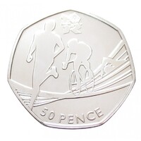 Egyesült Királyság,50 pence 2011 - London Olimpia - Triatlon aUNC+ nikkel