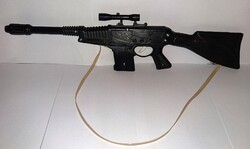 Retro trafikáru bazáráru műanyag játék géppuska gépkarabély MŰKÖDŐ HIBÁTLAN 65 cm