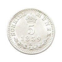 Ausztria,5 krajcár 1859 A aUNC+ ezüst 1.333g375