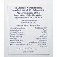 Magyarország,15000 forint 2023 PP - Országos Mentőszolgálat - Certifikáció