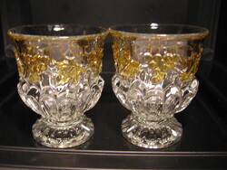 Retro szőlős Waltherglas  kehely pár