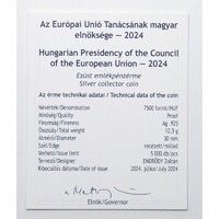 Magyarország,7500 forint 2024 PP - EU soros elnöksége - Certifikáció