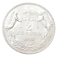 Magyarország,2 korona 1913 EF+ ezüst 10g835