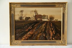 Csikós András: Tanyabejáró - Erős provenienciával!!! 60 x 80 cm