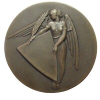 Magyarország,Boldogfai Farkas Sándor: A Magyar Nemzeti Bank Alkalmazottainak Sportegyesülete díjérem 1927 EF+ bronz 72.95g60mm