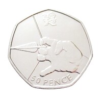 Egyesült Királyság,50 pence 2011 - London Olimpia - Íjászat aUNC+ nikkel