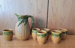 Retro kukorica mintás boros, 6 pohárral