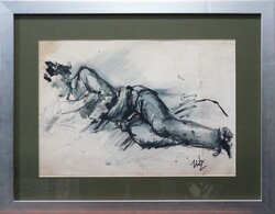 Uitz Béla jelzéssel „Fekvő alak”