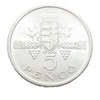 Magyarország,5 pengő 1945 EF+ aluminium