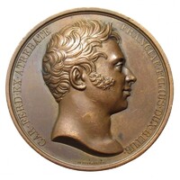 Franciaország,De Puymaurin: Károly Ferdinánd trónörökös meggyilkolása 1820 EF+ bronz 63g55mm