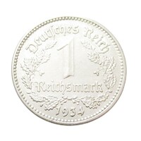 Németország,1 reichsmark 1934 F EF+ nikkel
