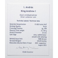 Magyarország,15000 forint 2023 PP - I. András - Certifikáció