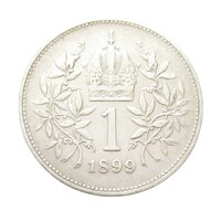 Ausztria,1 corona 1899 VF+ ezüst 5g835