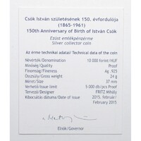 Magyarország,10000 forint 2015 PP - Csók István - Certifikáció