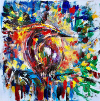 Absztrakt madár sorozat art by Konrad Biro 50x40x6 cm olaj, 3D vászon.A festmény magáért beszél!