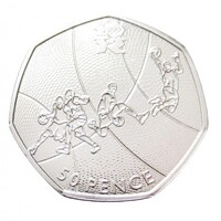 Egyesült Királyság,50 pence 2011 - London Olimpia - Kosárlabda aUNC+ nikkel