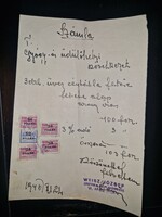 1946, számla átértékelt számlailleték bélyegekkel