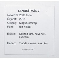 Magyarország,2000 forint 2015 - Tinódi Lantos Sebestyén - MÉF Certifikáció