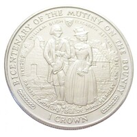 Man-sziget,1 crown 1989 - Lázadás a Bounty hadihajón - William és Elizabeth aUNC+ nikkel