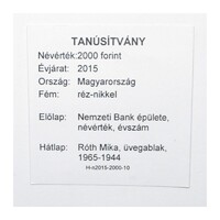Magyarország,2000 forint 2015 - Róth Miksa - MÉF Certifikáció