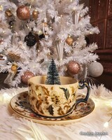 Antik Zsolnay teás csésze és csészealj