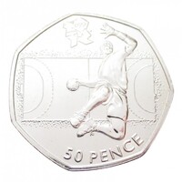 Egyesült Királyság,50 pence 2011 - London Olimpia - Kézilabda aUNC+ nikkel
