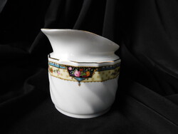 Antik Zsolnay tejkiöntő rózsás bordűrrel