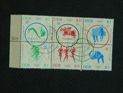 1964. NDK: Nyári olimpiai játékok, Tokió - hatostömb (30,-EUR), kis feliratos ívszéllel