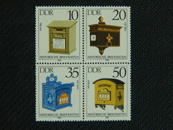 1985. NDK - Történelmi postaládák sor négyestömbben / Historische Briefkasten